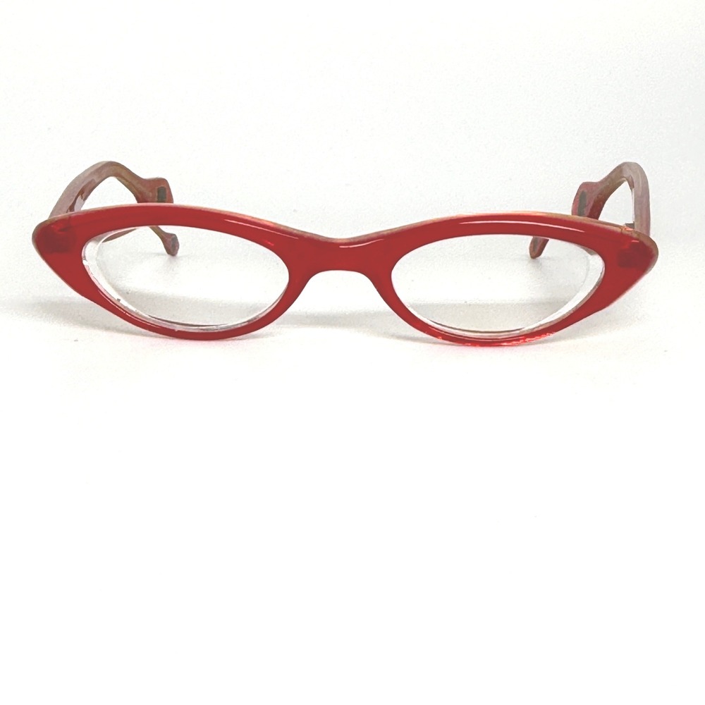 Baba-loo F3 Red Cat Eye Eyeglasses Frames 42-18-125 Col.5 Girls Vintage 21588
